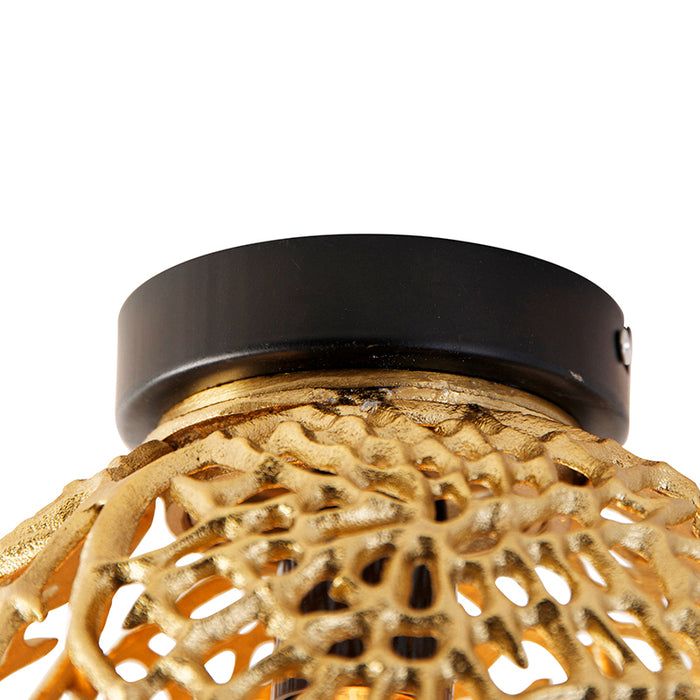 QAZQA Art deco plafondlamp goud met zwart - Maro