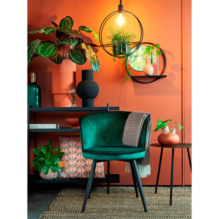 Mica Decorations Phoenix Wandspiegel - B11 x Ø58 cm - Metaal - Zwart