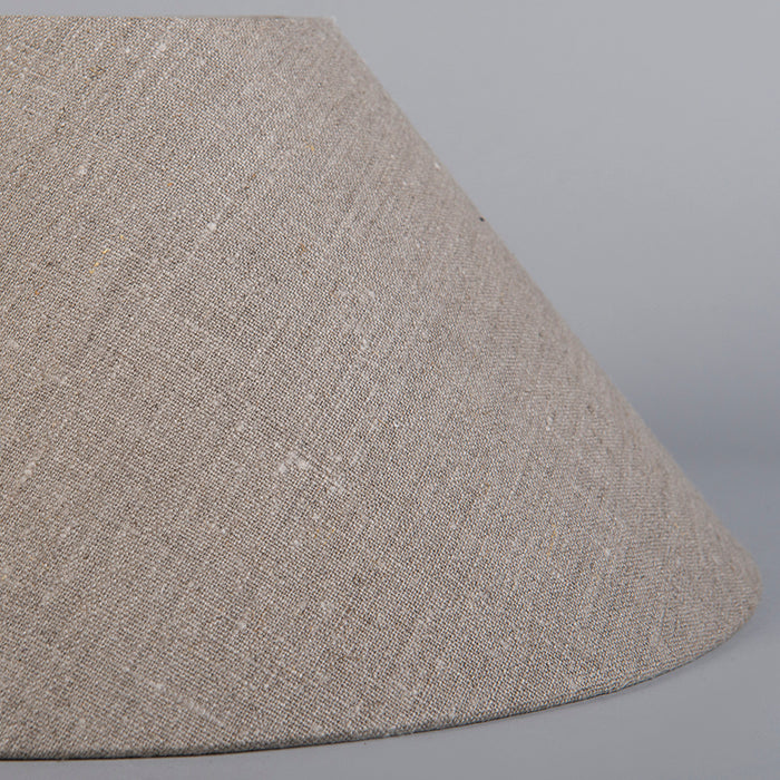 QAZQA Linnen lampenkap grijs rond schuin 40|15|16