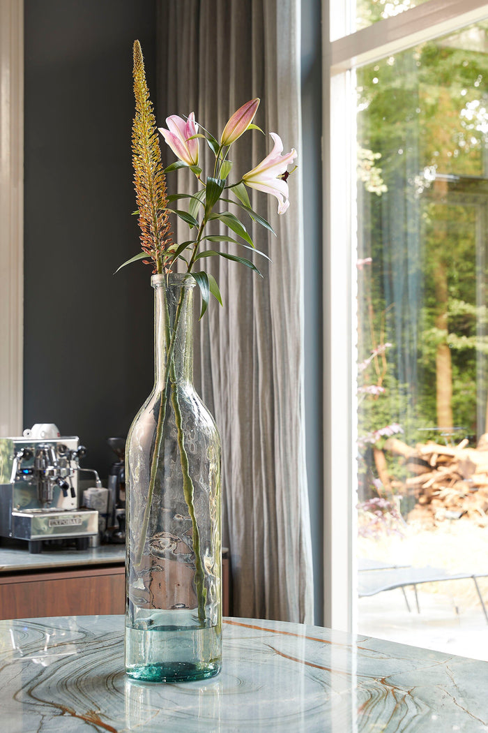 Mica Decorations Rioja Glazen Fles - H50 x Ø15 cm - Donkergrijs