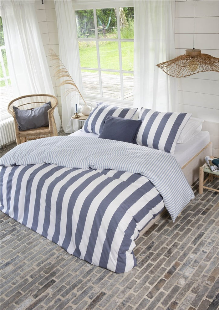 Walra - Dekbedovertrek Classic Stripe - 140x220 - Blauw