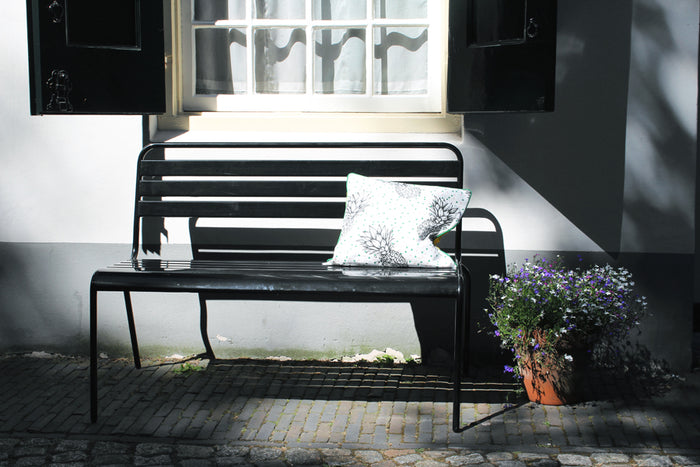 Metalen tuinbank Max 120 cm zwart