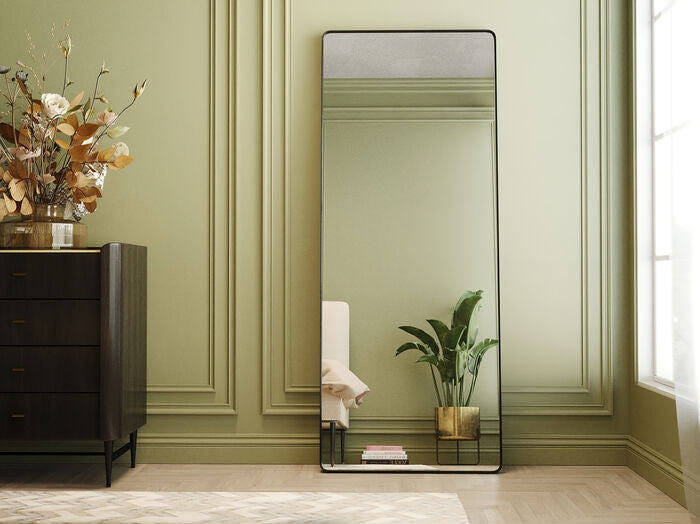 Kare Design Ombra Soft Spiegel Rechthoek - B80 X H200 Cm - Zwart