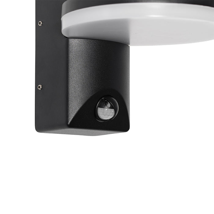 QAZQA Buiten wandlamp zwart incl. LED IP54 bewegingssensor - Esmee