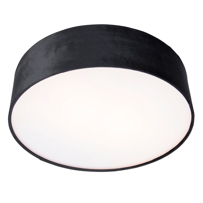 QAZQA Moderne plafondlamp zwart 40 cm met gouden binnenkant - Drum