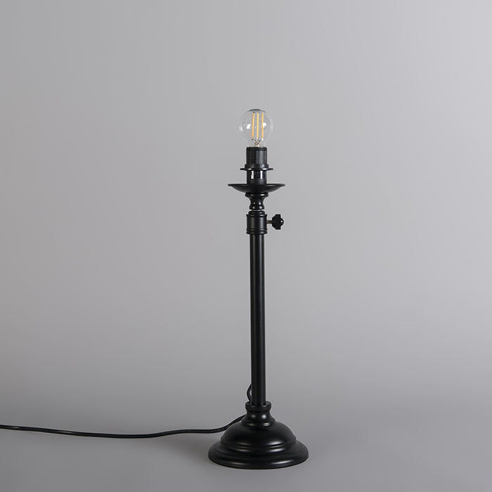 QAZQA Klassieke tafellamp zwart verstelbaar zonder kap - Accia