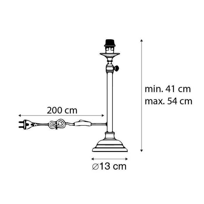 QAZQA Klassieke tafellamp zwart verstelbaar zonder kap - Accia