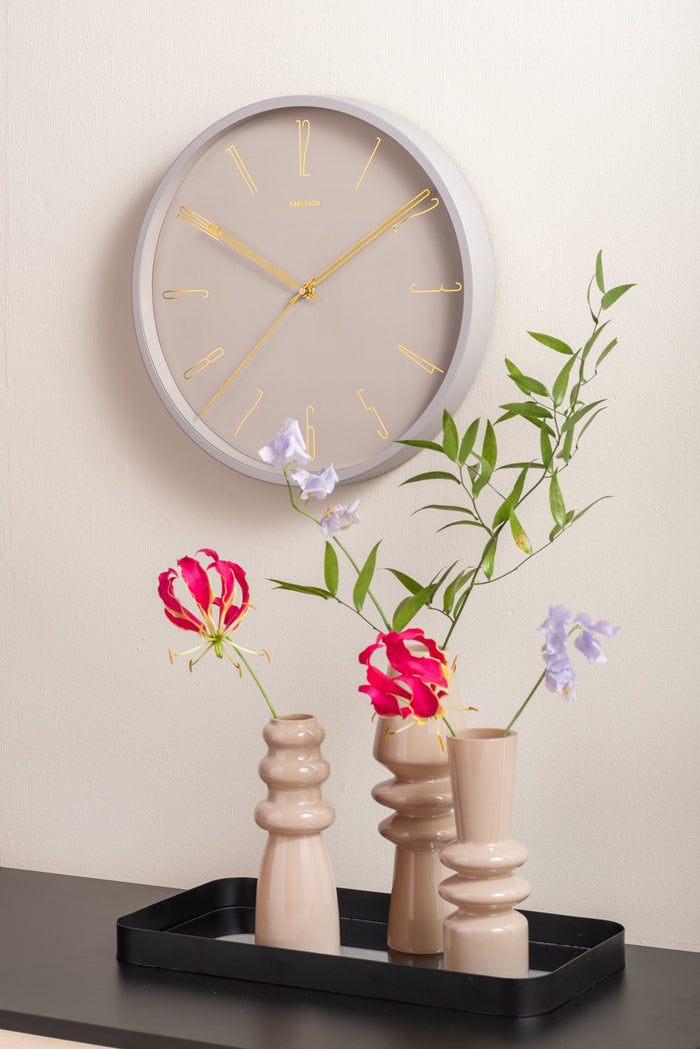 Karlsson - Wall clock Belle Numbers metal warm grey