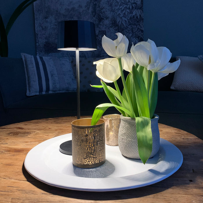 KS Verlichting Oplaadbare LED Tafellamp Lido Okergeel