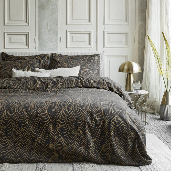 Damai Bellezza - Dekbedovertrek - Satijn - 200x200|220 cm - Off Black