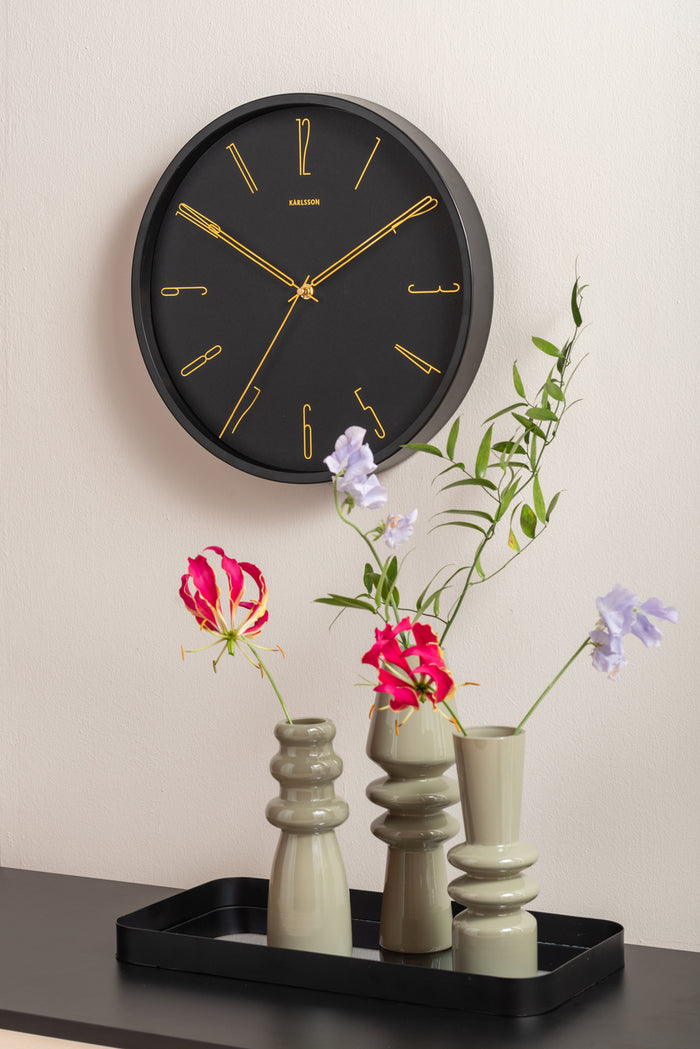 Karlsson - Wall clock Belle Numbers metal black