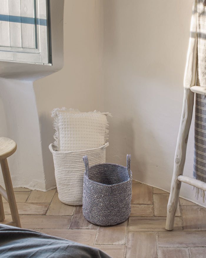 Kave Home - Witte mand Abeni van 100% katoen 30 cm