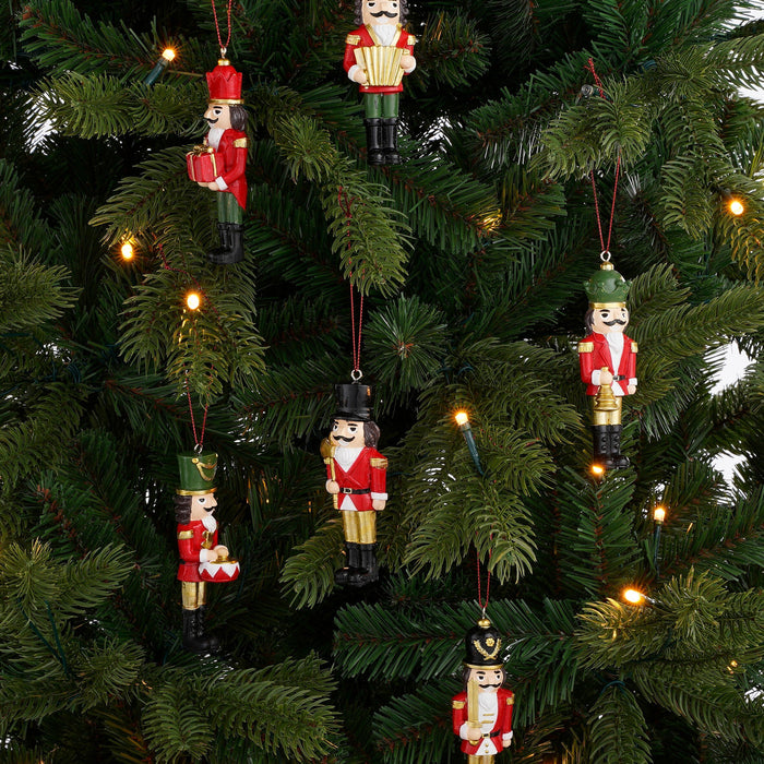 House of Seasons Kerst Ornament Notenkraker - Set 6 stuks - Rood
