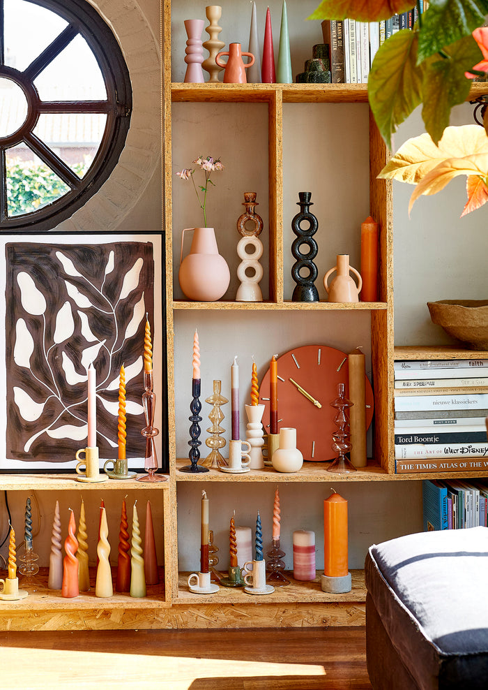 Mica Decorations Rollo Kandelaar - H18,5 x Ø6 cm - Lichtpaars