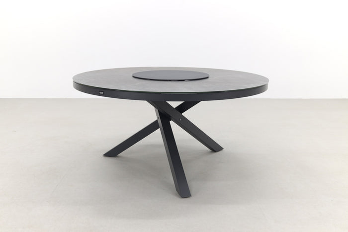 VDG Perth ronde tuintafel - antraciet - ceramic - 150 cm.