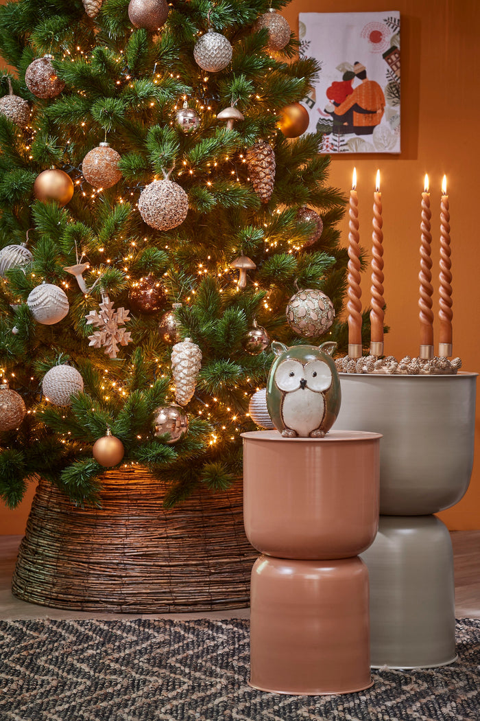 House of Seasons Kerstboommand - H28 x Ø65 cm - Wilgentakken - Bruin