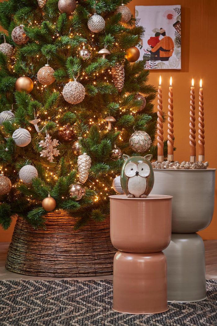 House of Seasons Kerstboommand - H28 x Ø65 cm - Wilgentakken - Bruin