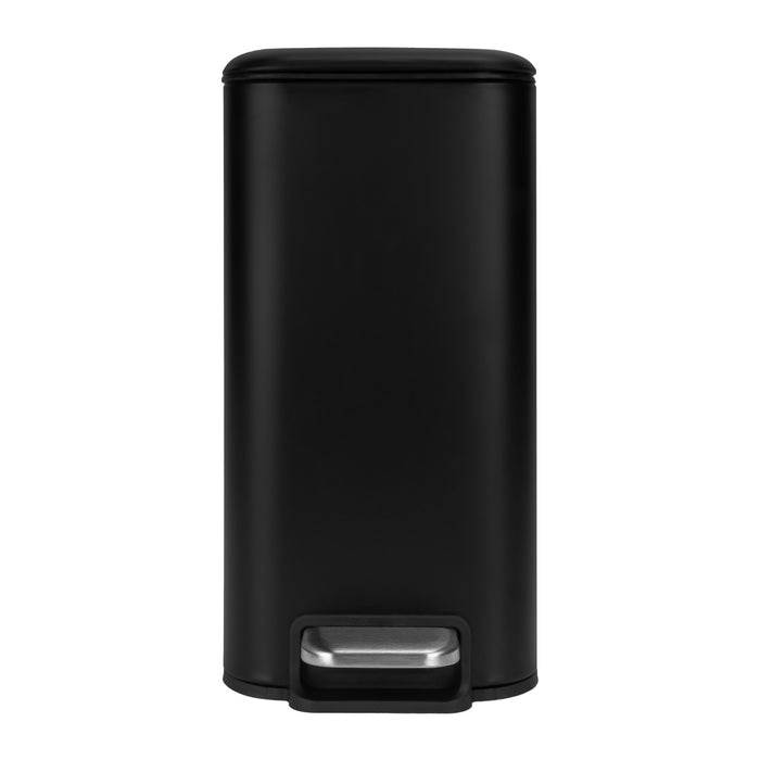 QUVIO Prullenbak vierkant - 5L - Metaal - Zwart