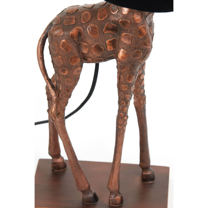 Light&living Tafellamp 26x16x61 cm GIRAFFE antiek koper+velvet zwart