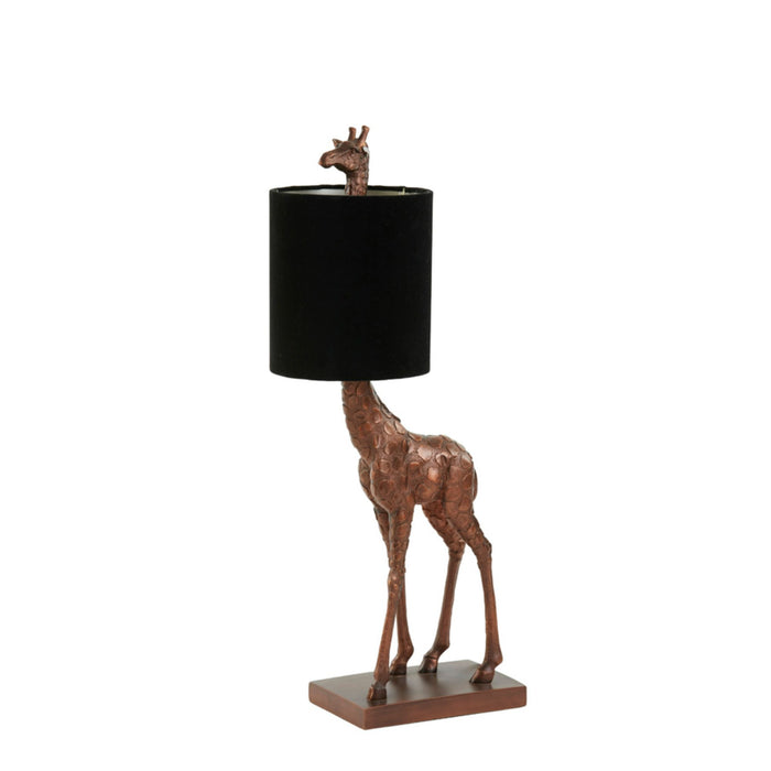 Light&living Tafellamp 26x16x61 cm GIRAFFE antiek koper+velvet zwart