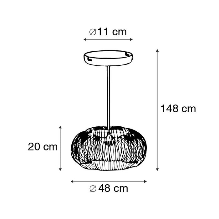 QAZQA Industriële hanglamp koper 49 cm - Finn