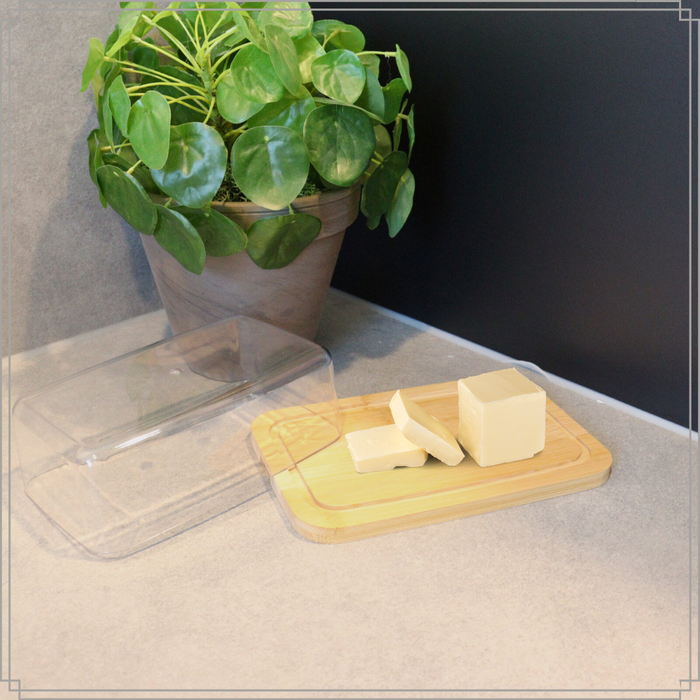 OTIX Botervloot met Deksel Bamboe 19 x 12,5 x 6,5 cm Rechthoekig Bo...