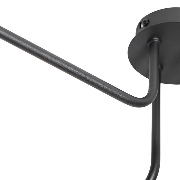 QAZQA Design plafondlamp zwart 4-lichts - Facile