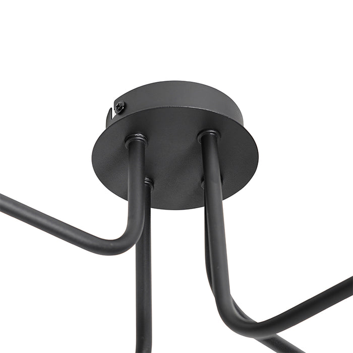 QAZQA Design plafondlamp zwart 4-lichts - Facile