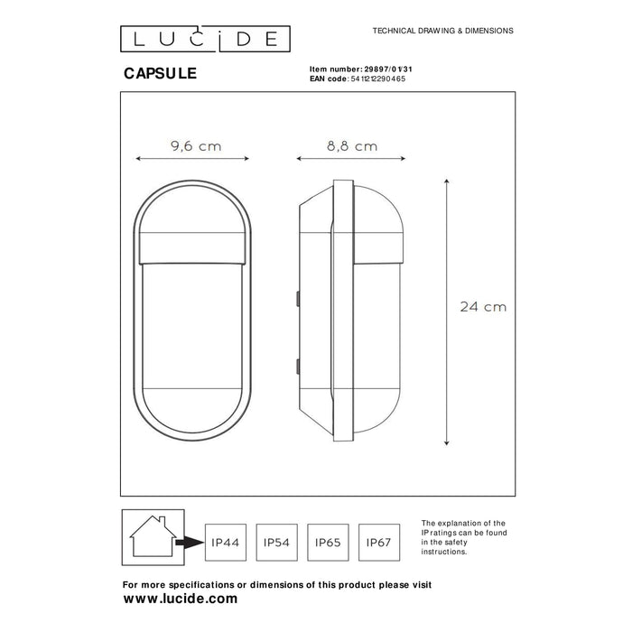 Lucide CAPSULE Wandlamp - Wit