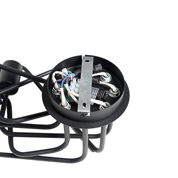 QAZQA Design plafondlamp zwart 8-lichts - Facile