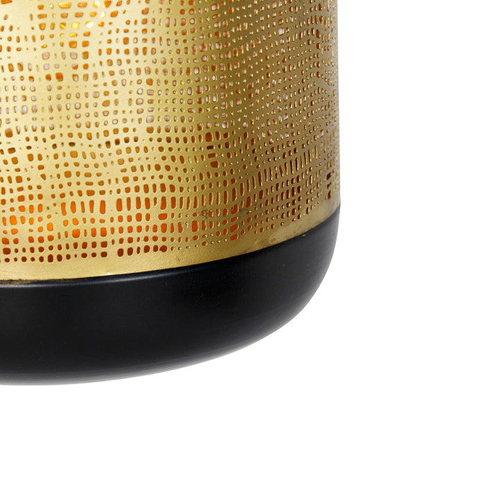 QAZQA Vintage hanglamp zwart met messing - Kayleigh