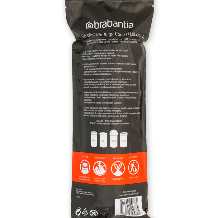 Brabantia Type H PerfectFit Afvalzak 50-60 Liter - 10 zakken