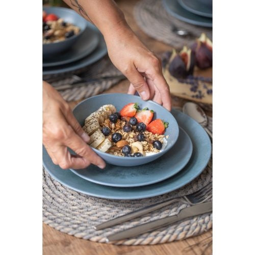 Mikasa - Reactive Blue Servies Set, 12 Delig, Keramiek - Mikasa