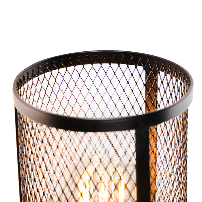 QAZQA Wandlamp gauze wl - Zwart - Industrieel - L 170mm