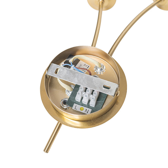 QAZQA Moderne wandlamp goud met opaal glas 2-lichts - Athens