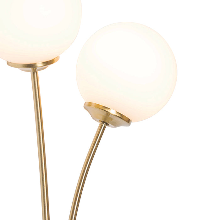 QAZQA Moderne wandlamp goud met opaal glas 2-lichts - Athens