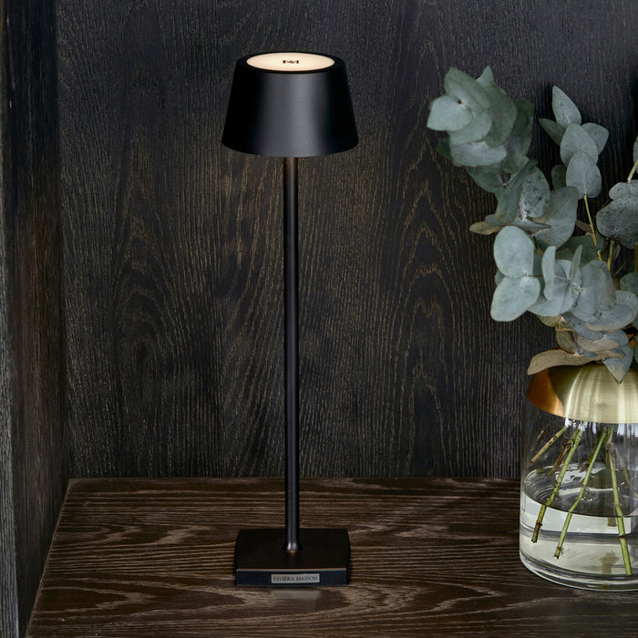 Rivièra Maison - Stijlvolle Tafel lamp in zwart, aluminium, hoogte 43 cm