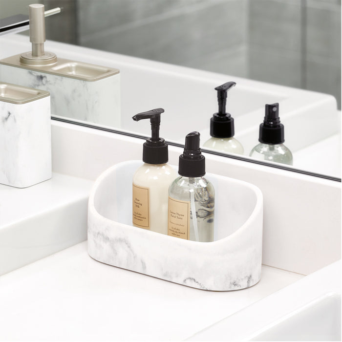 Badkamer Organizer, 20.5 x 9 x 9 cm, Kunststof, Marmer Patroon - iDesi