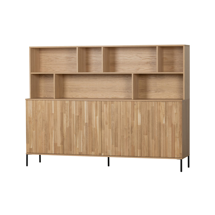 WOOOD New Gravure Wandkast B 200 cm - Eiken - Naturel