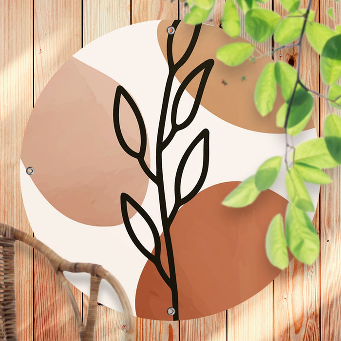 Sweet Living - Ronde Tuinposter Illustrated Leaves- B60 x L60 cm