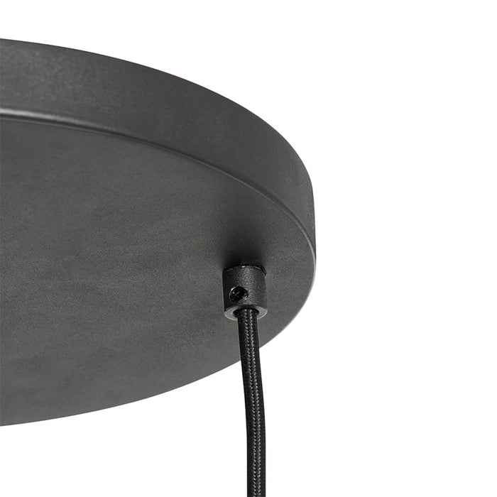 QAZQA Industriële hanglamp zwart 3-lichts - Margarita