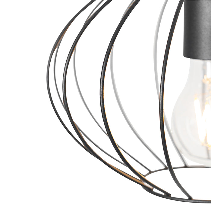 QAZQA Industriële hanglamp zwart 3-lichts - Margarita