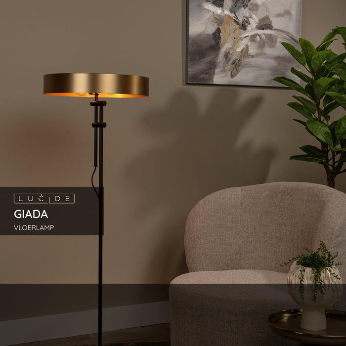 Lucide GIADA Vloerlamp - Mat Goud | Messing