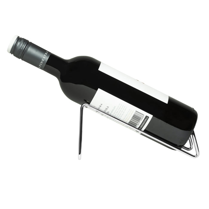 QUVIO Wijnfles houder metaal voor 1 fles - Zilver