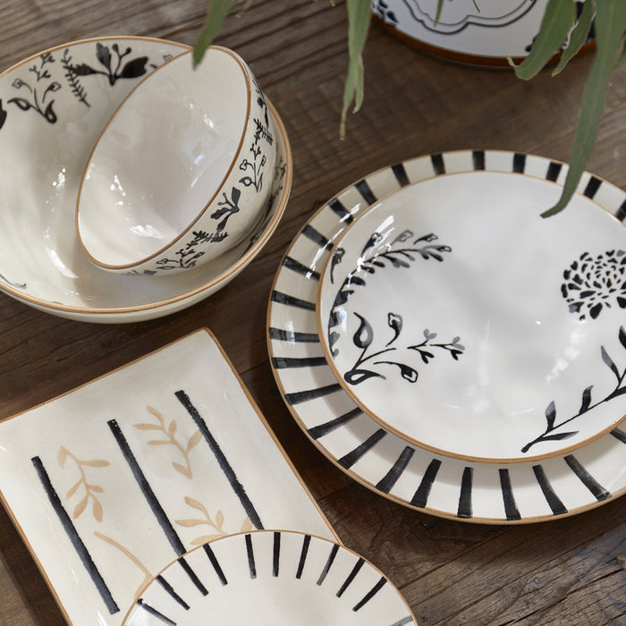 Riviera Maison ontbijtbord met motief - Romance D'Amour - Zwart | Wit