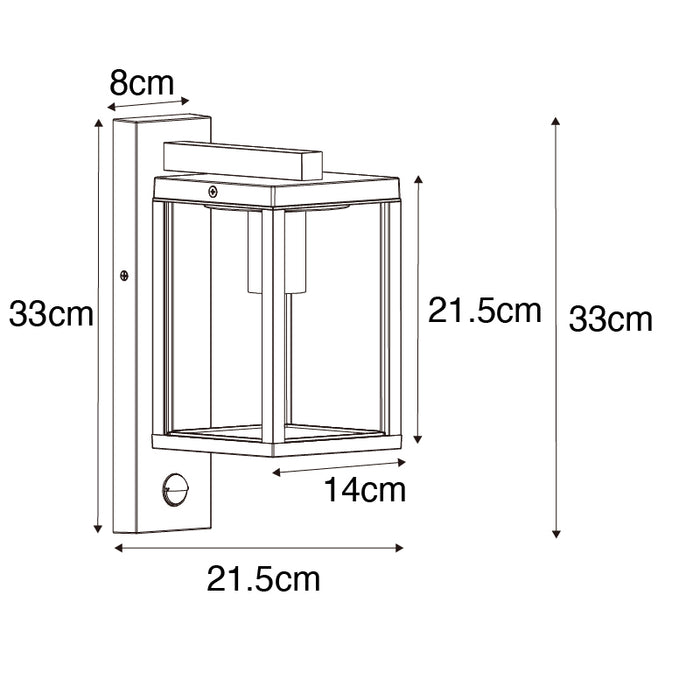 QAZQA Buiten wandlantaarn roestbruin met bewegingssensor IP44 -