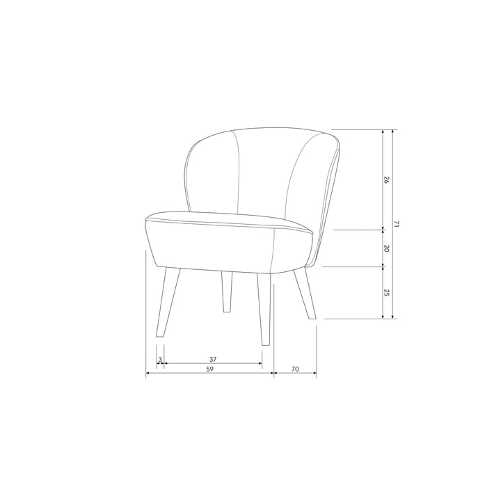 WOOOD Sara Fauteuil - Velvet - Khaki