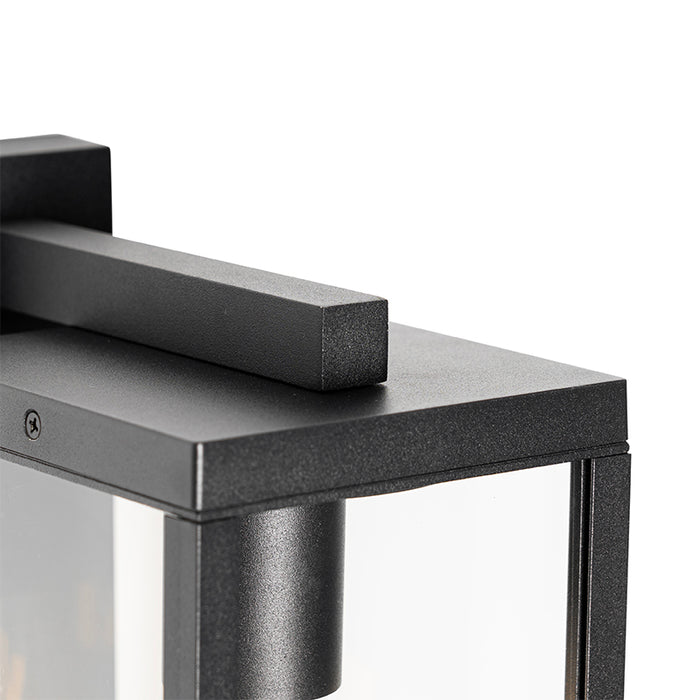 QAZQA Buiten wandlantaarn zwart IP44 met schemersensor - Charlois