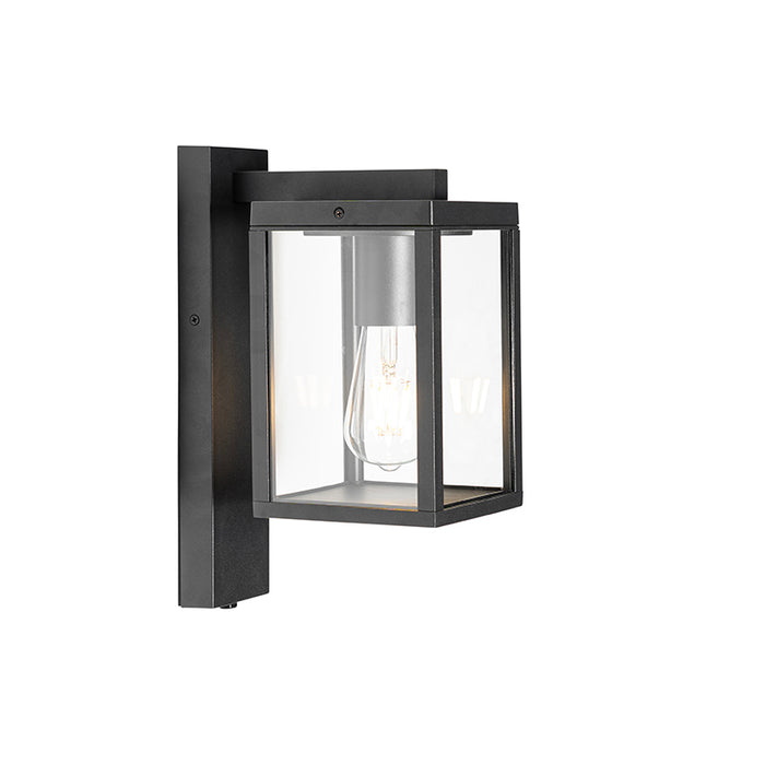 QAZQA Buiten wandlantaarn zwart IP44 met schemersensor - Charlois