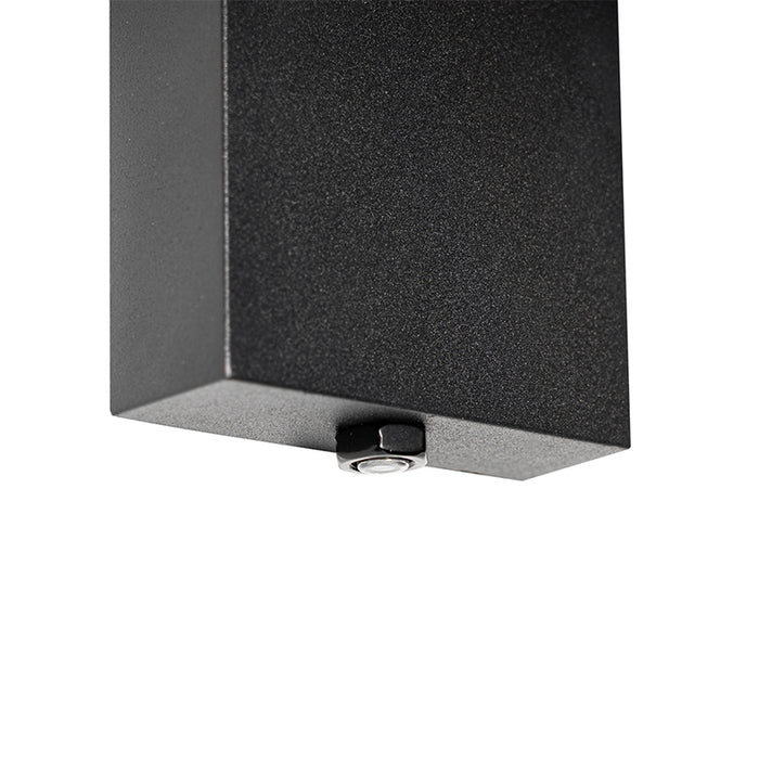 QAZQA Buiten wandlantaarn zwart IP44 met schemersensor - Charlois